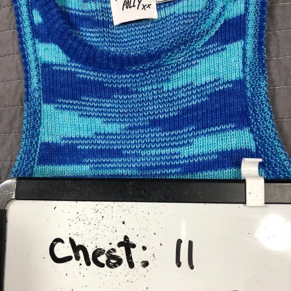 Princess Polly Knit Tank Blue Women 4 Raw Hem Sweater Cropped - Picture 4 of 16